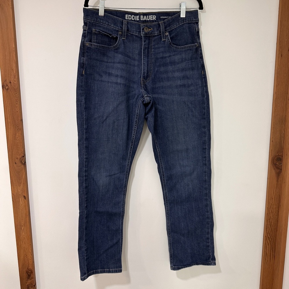 Eddie Bauer Straight Fit Denim Jeans Mens 32x30 Blue Stretch | Gorpcore Classic